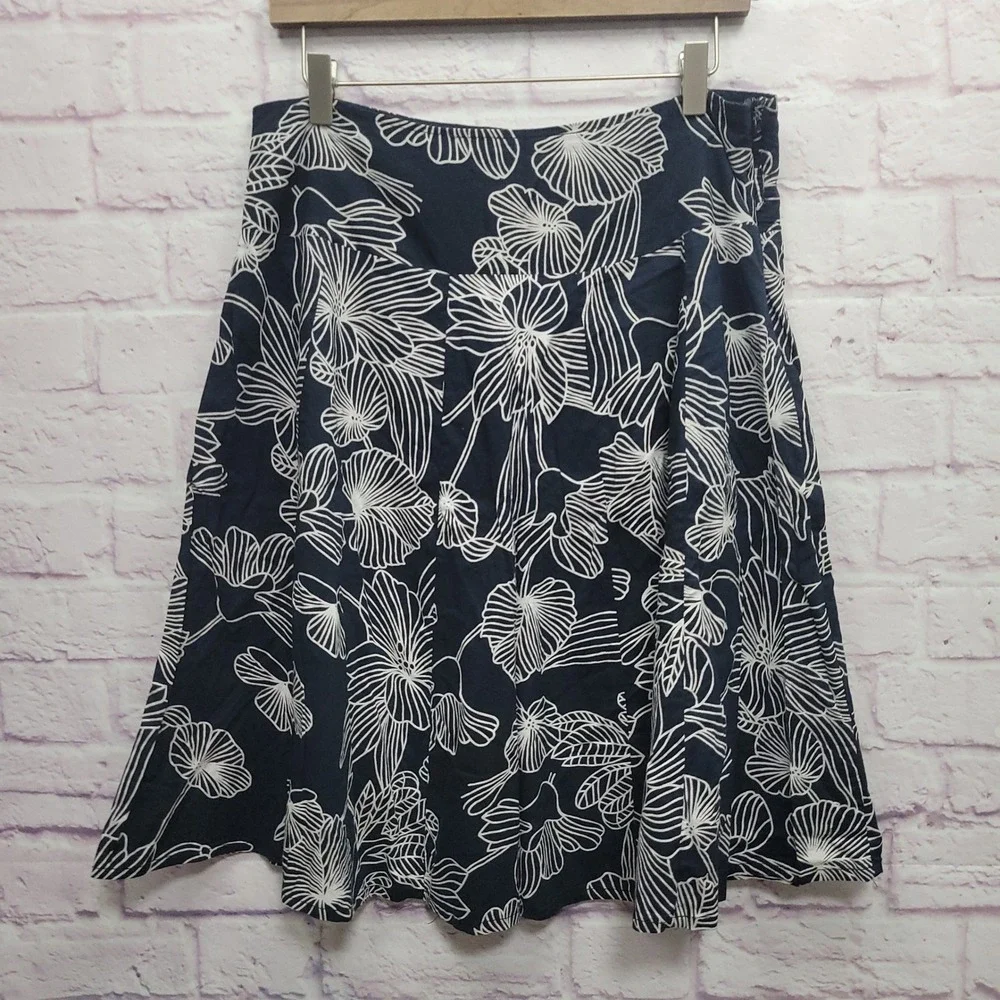 Dizzy Lizzy Floral A-Line Skirt Sz L Flowy High Waist Y2K Boho Coastal‎ Coquette
